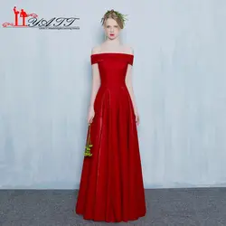 Дешевые Элегантный бордовый цвет красного вина Длинные Простой Элегантный вечернее платье для выпускного вечера 2017 Vestidos De formatura