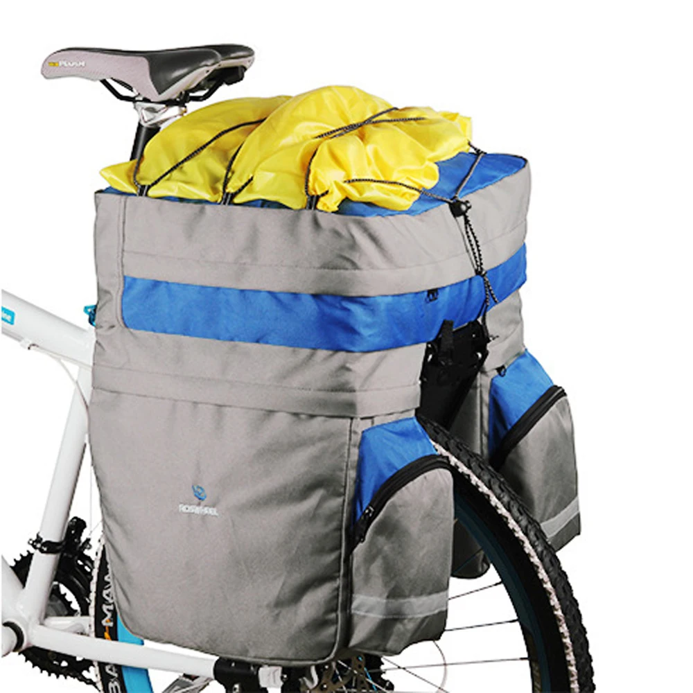 

60L MTB Bicycles Carrier Bag Waterproof Rear Rack Bike Trunk Luggage Pannier Back Seat Double Side Cycling Bag with Rain Cover
