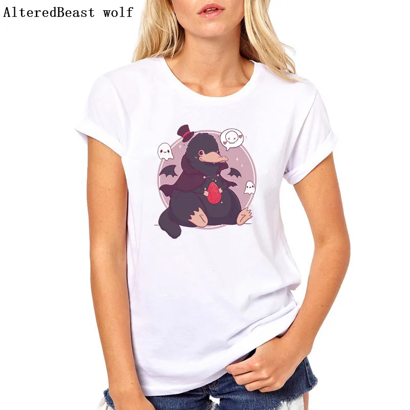 

2019 new arrival Fantastic Beasts Niffler t shirt women round neck summer top clothes female tumblr t-shirt animal print tshirt