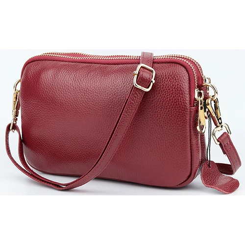 Wine Red Бренд COMFORSKIN, роскошные сумки-мессенджеры из воловьей кожи, новинка, сумки с двумя отделениями, вместительные женские сумки с клапаном - Цвет: Wine Red