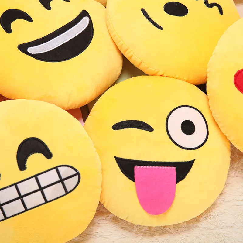 

2017 Hot Cute Emoji Pillows QQ Soft Smiley Emotion Cushion Pillows Funny Stuffed Bolster Cushions