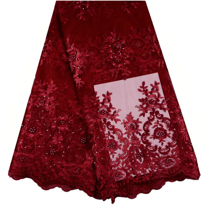 African Wine Laces Fabric Embroidered nigerian Guipure French Lace High quality 2018 Net 938 | Дом и сад