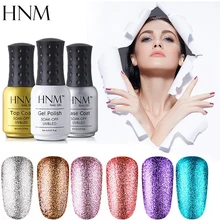 HNM Bling 8 мл УФ-гель для ногтей Блеск Платиновый замачиваемый Гель-лак краска Гель-лак праймер Полупостоянный лак