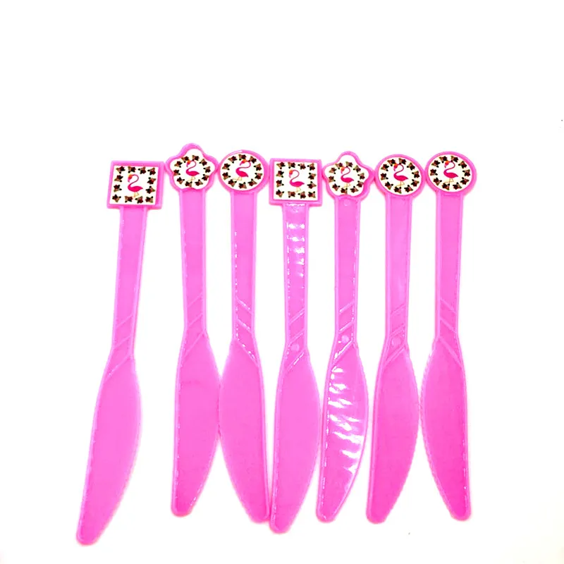 10pcs/lot Flamingo plastic knife kids birthday party favors Flamingo