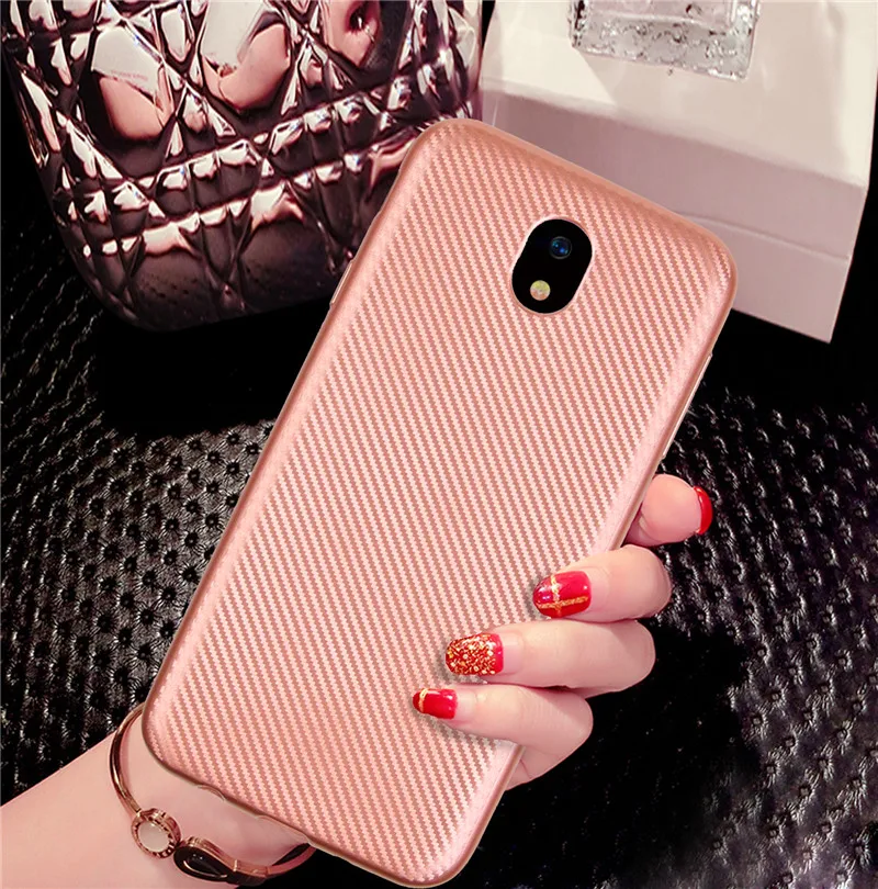 

For Samsung J3 2017 J330 Case Colored Carbon Fiber Soft Back Cover Phone Case for Samsung Galaxy J3 2017 J330F Soft Shell Cover