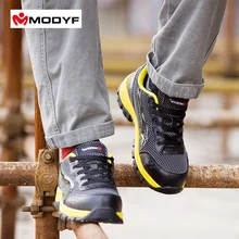 Modyf Männer farbe stahlkappe arbeitssicherheitsschuhe mesh casual atmungsaktive outdoor wanderschuhe pannensichere schutz schuhe
