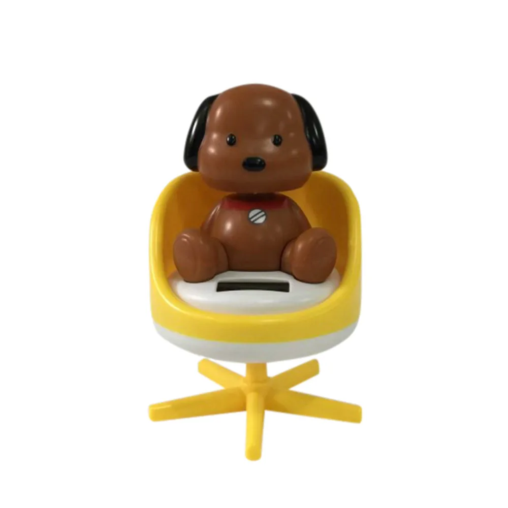 Carprie солнечные Танцы животных милая собака размахивая анимированные bobble танцор игрушечных автомобилей Декор авто интерьера АБС-пластик - Название цвета: Yellow