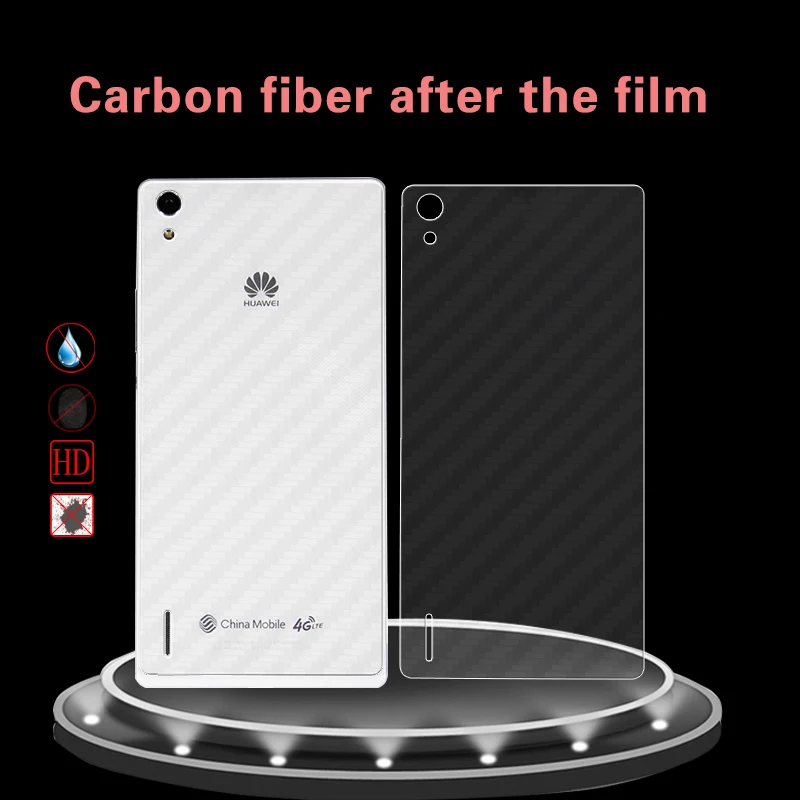 

Back Carbon Fiber Soft Film Cover For Huawei Ascend P7 P7-L10 P7-L00 P7-L05 Sophia Clear Screen Protector Cover Film Sticker
