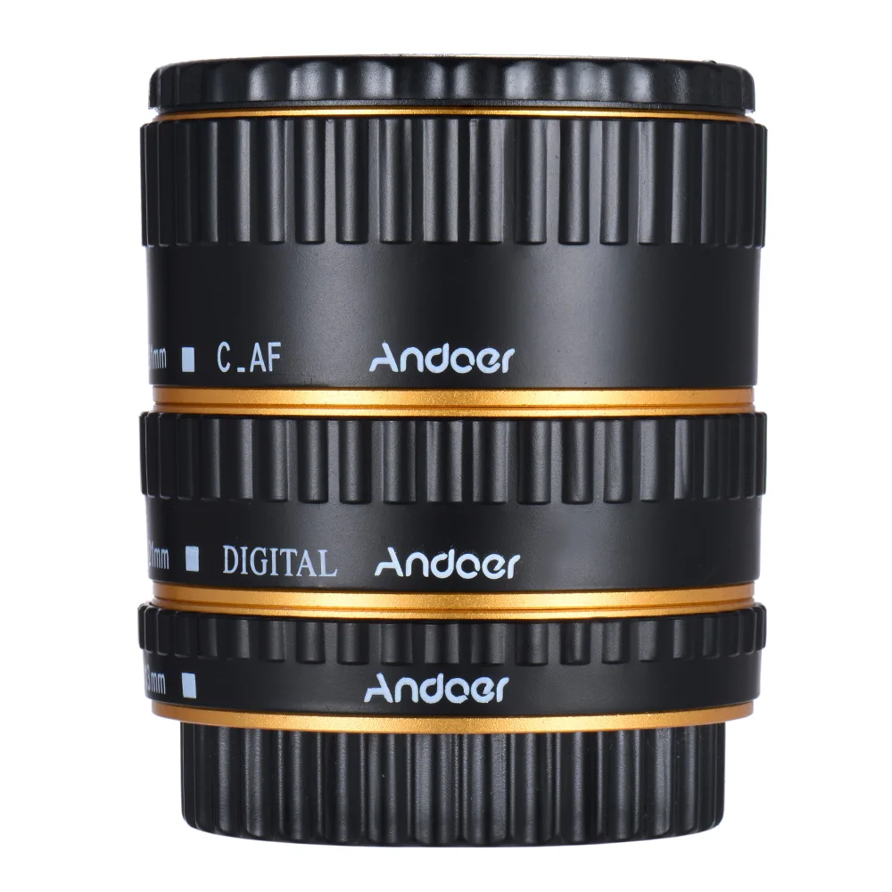 Andoer цветной металлический ttl Автофокус AF Макро Удлинитель кольцо для Canon EOS EF EF-S 60D 7D 5D II 550D серебро