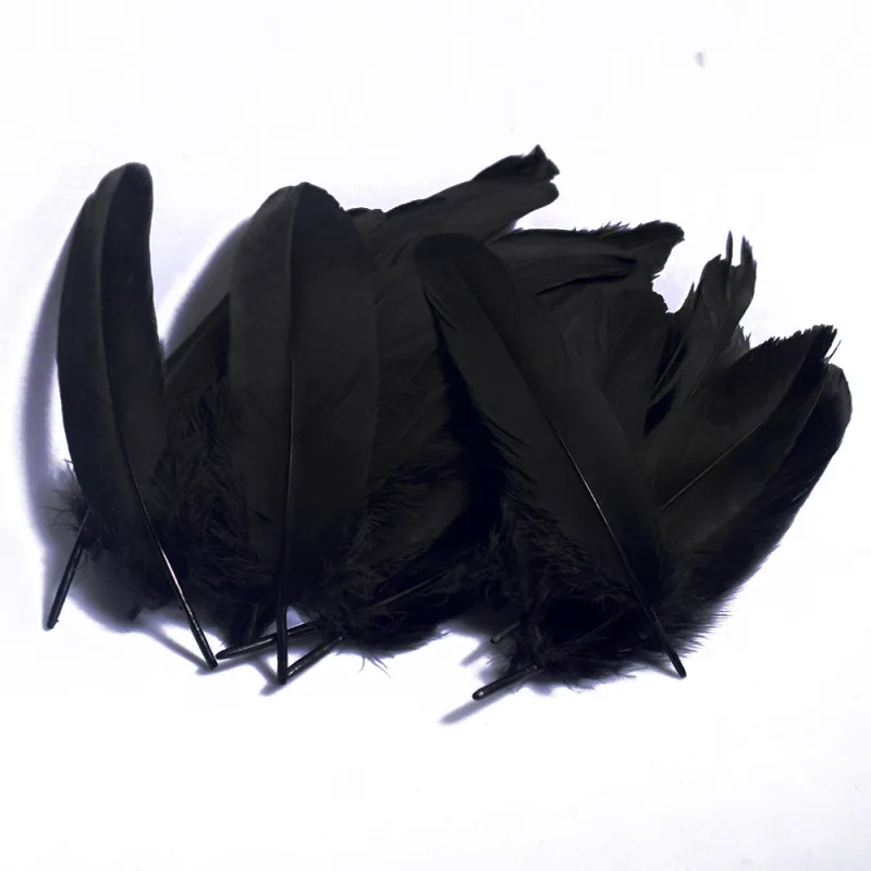 50 шт./лот натуральный черный белый гусиный пух 12 16 см для рукоделия шляпы