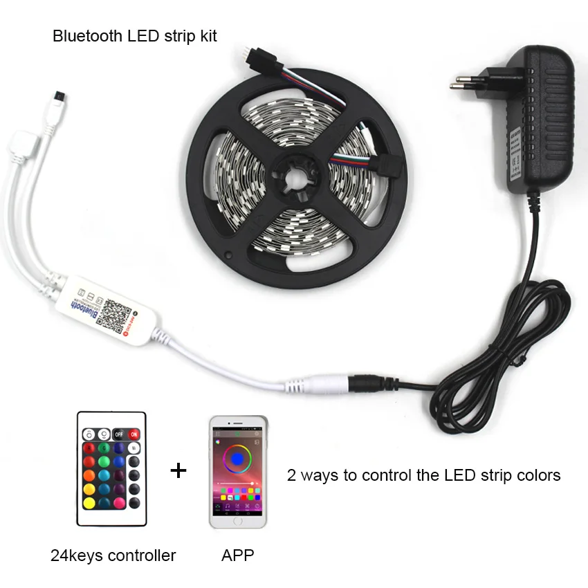 IKVVT Беспроводная Bluetooth управление через приложение RGB Светодиодная лента