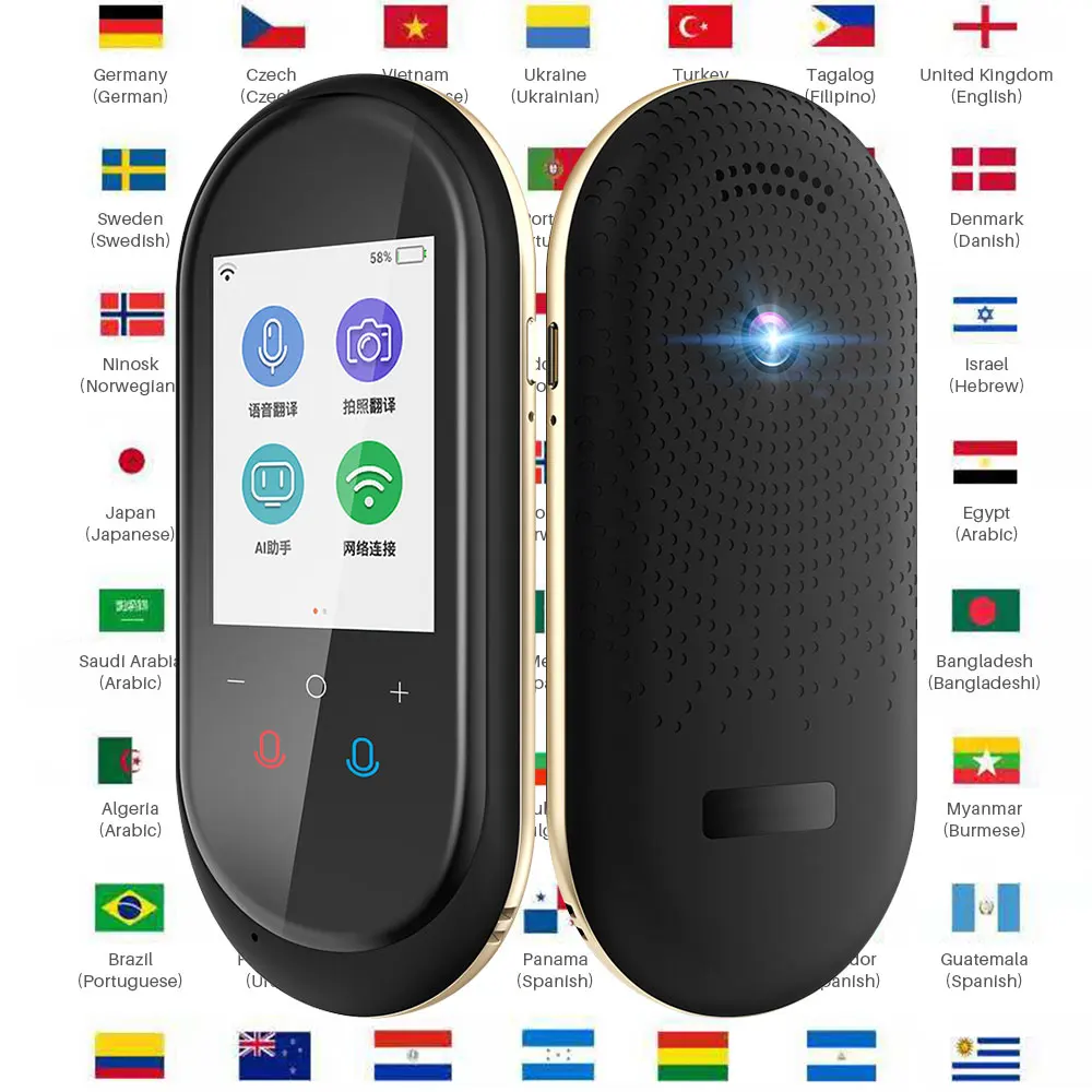 Traducteur Vocal AI Gotrain – 138 Langues, Traduction Photo, Écran Tactile 3 Pouces