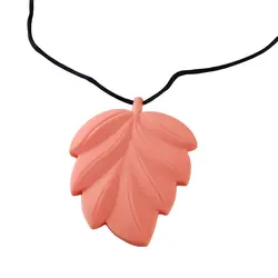 Творческий листьев Форма детский Прорезыватель для ношения на цепочке для молярная бар Силиконовое ожерелье силиконовые детские ожерелье