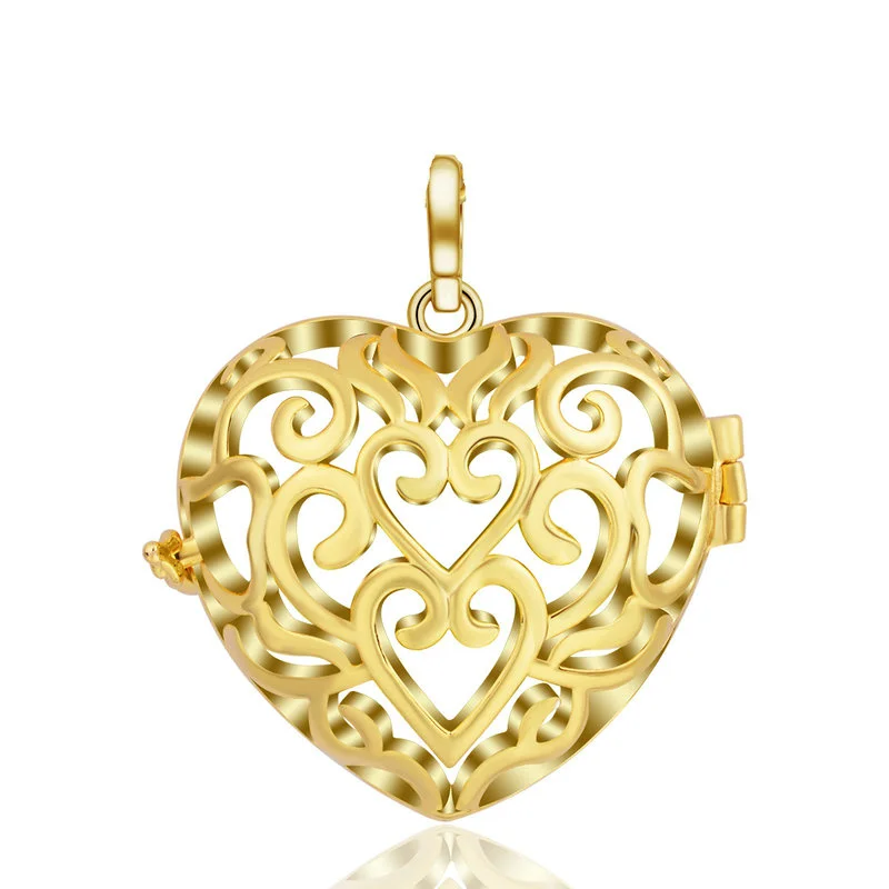 EUDORA 1 шт., Мехико Chime, Музыкальный шар, клетки для звонящего, ожерелье, винтажное сердце, ожерелье для ароматерапии, эфирное масло для беременных женщин - Окраска металла: H208