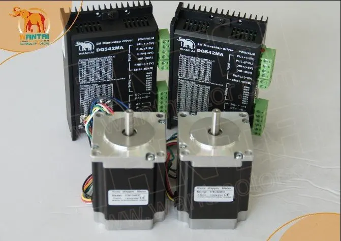 

Cheap CNC! Wantai 2 Axis Nema 23 Stepper Motors 57BYGH603 290oz-in+Driver DQ542MA 4.2A 50V 125Micro CNC Mill Cut Laser Grind