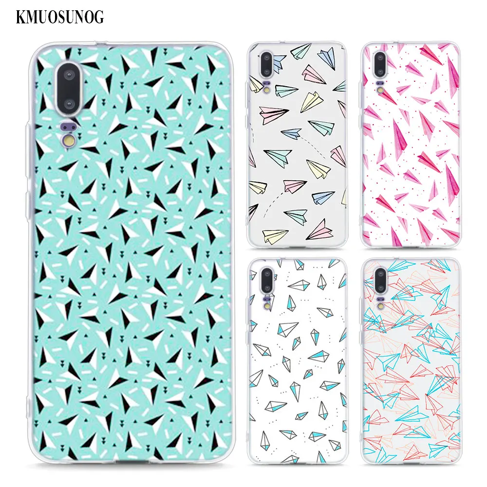 

Transparent Soft Silicone Phone Cases Minimal Flying Paper Plane for Huawei Honor P20 P10 P9 P8 9 8 Lite 2017 7A Pro