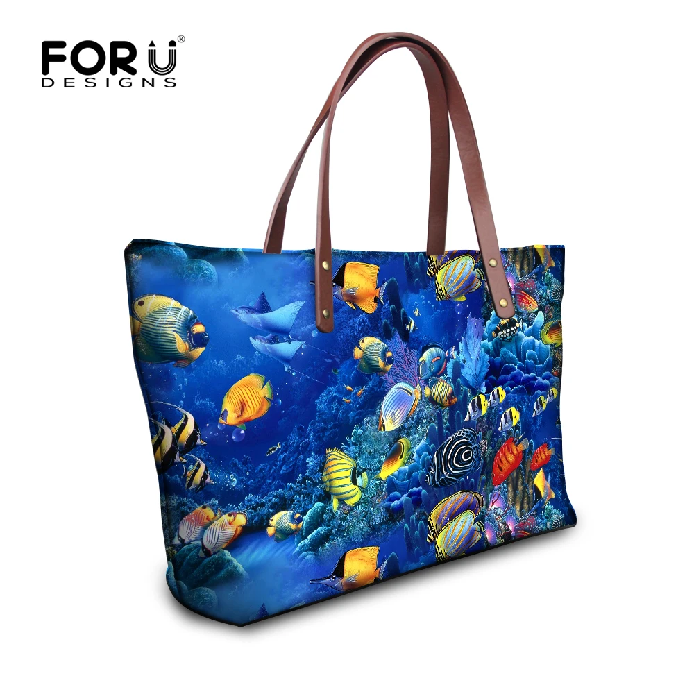 FORUDESIGNS/женские сумки 3D Акула рыба стиль женские на плечо известный бренд топ