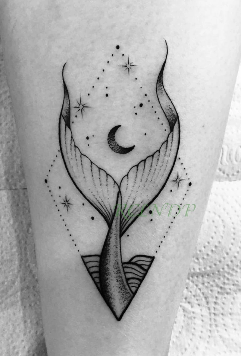 

Waterproof Temporary Tattoo Sticker whale tail moon tatto stickers flash tatoo fake tattoos tatouage body art for girl women men