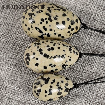 

Drilled Natural Dalmation Jasper Yoni Eggs Jade Egg Crystal Ball Pelvic Kegel Exerciser Vaginal Tightening Sphere Body Care