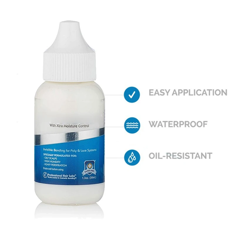 

2019 New Durable Light Hold Hair Replacement Adhesive Invisible Bonding Glue Waterproof Oil-Resistant Extra Moisture Control