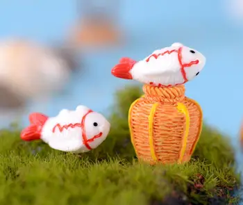 

50pcs Resin Fish Creel Miniatures Landscape Accessories For Home Garden Cake Decoration Scrapbooking Craft Diy