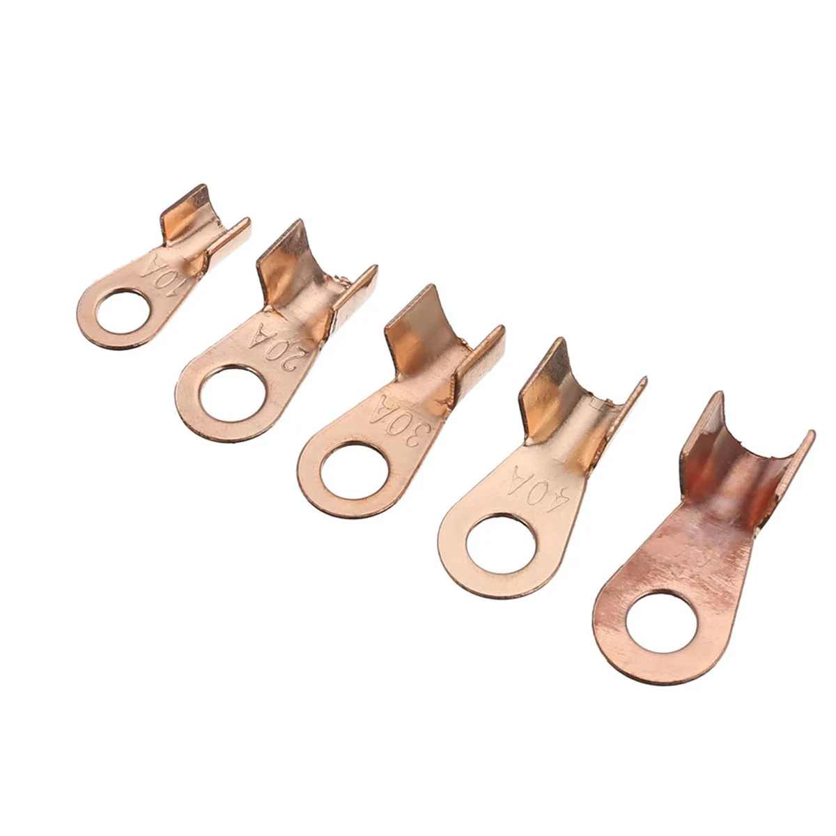 Pohiks 70pcs/box 10/20/30/40/50A OT Open Cable Wire Terminal Connector Copper Lugs Electrical Equipments Supplies