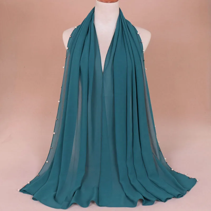 Простой золотой бисер пузырьковый шифон шаль-трансформер шарф женская летняя одежда и шаль на голову Макси мусульманский хиджаб Sjaal 180*75 см