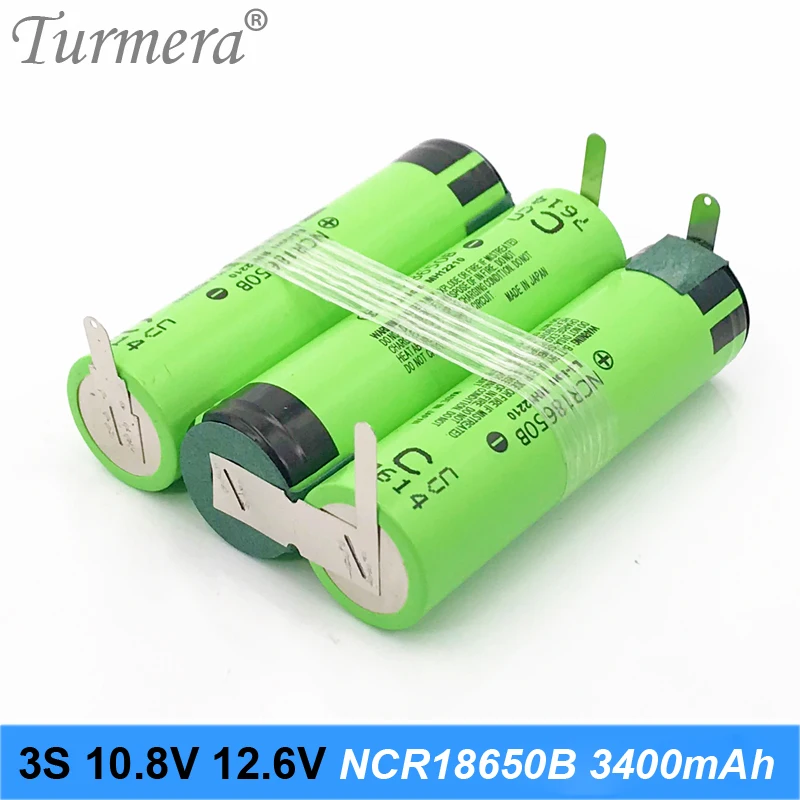 3s battery 18650 pack for panasonic ncr18650b 3400mah 10.8v 12.6v welding solder battery for screwdriver tools battery customized battery 03
