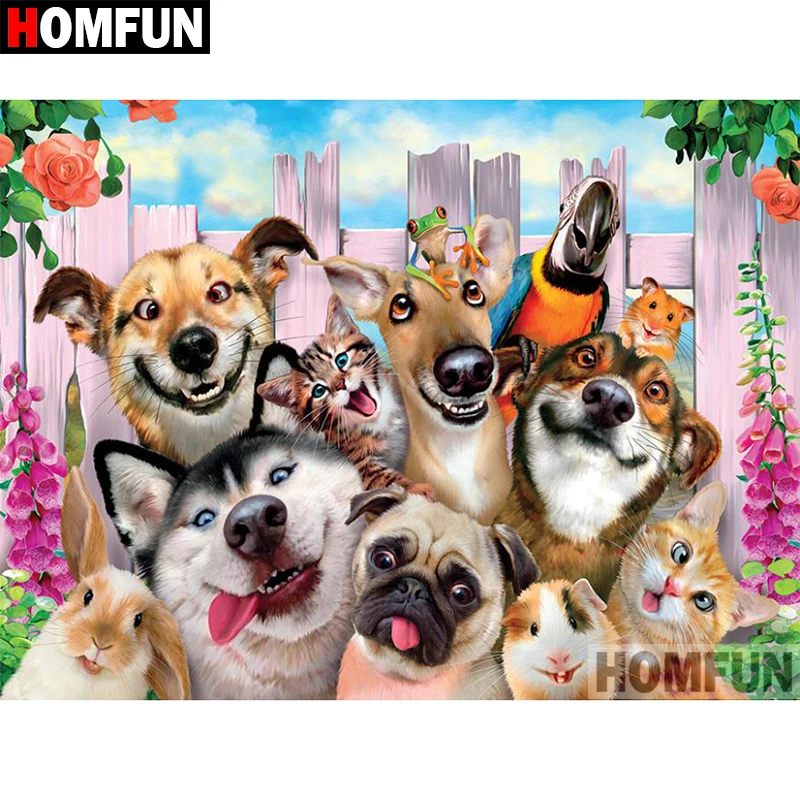 Алмазная 5d-картина HOMFUN сделай сам полноразмерная/круглая вышивка крестиком