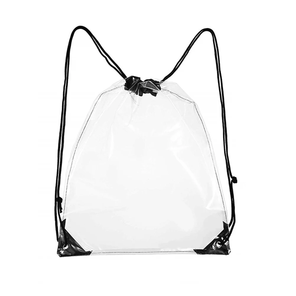 Transparent Drawstring Backpack Travel Beach Sack Bag Portable Casual String Rucksacks Women Men | Багаж и сумки