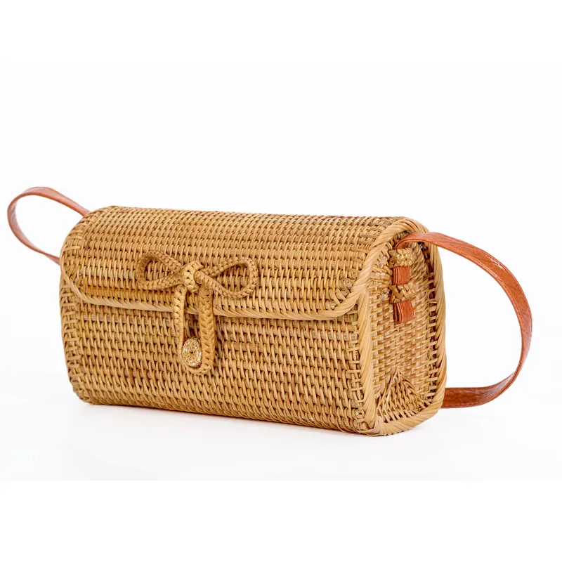 

Dropshipping 2018 Women Handmade Shoulder Bag Bali Handbag Straw Bag Beach Woven Crossbody Bohemia Handbags Rattan Bag
