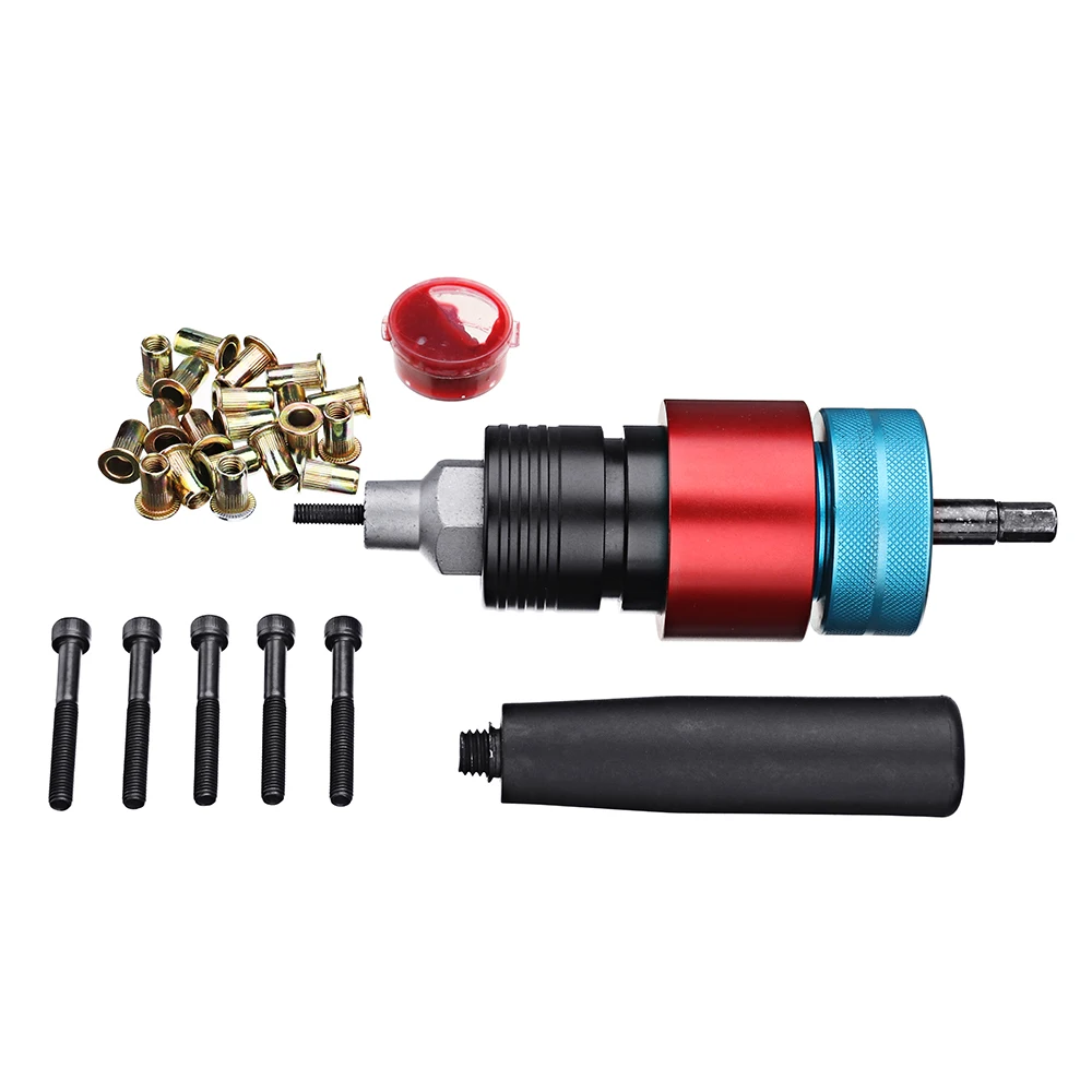 

Electric Riveter Nut Riveting Tools Kit Clutch Type Automatic Stop Cordless Riveting Adapter M5 For Electric Drill