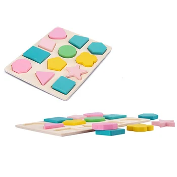 

Hot Sale Puzzle Wooden Toys Colorful Geometry Children Educational Toys Puzzles Early Education Hand Grab Puzzle Toys