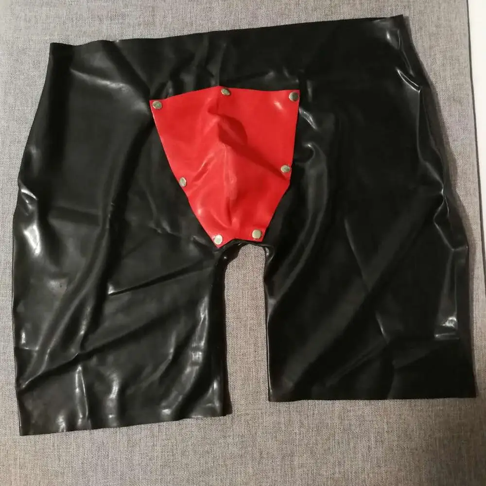 

Sexy Latex Men's Codpiece Shorts Backless Latex Fetish Wear Chaps XXXXL Size Waist Size 100CM