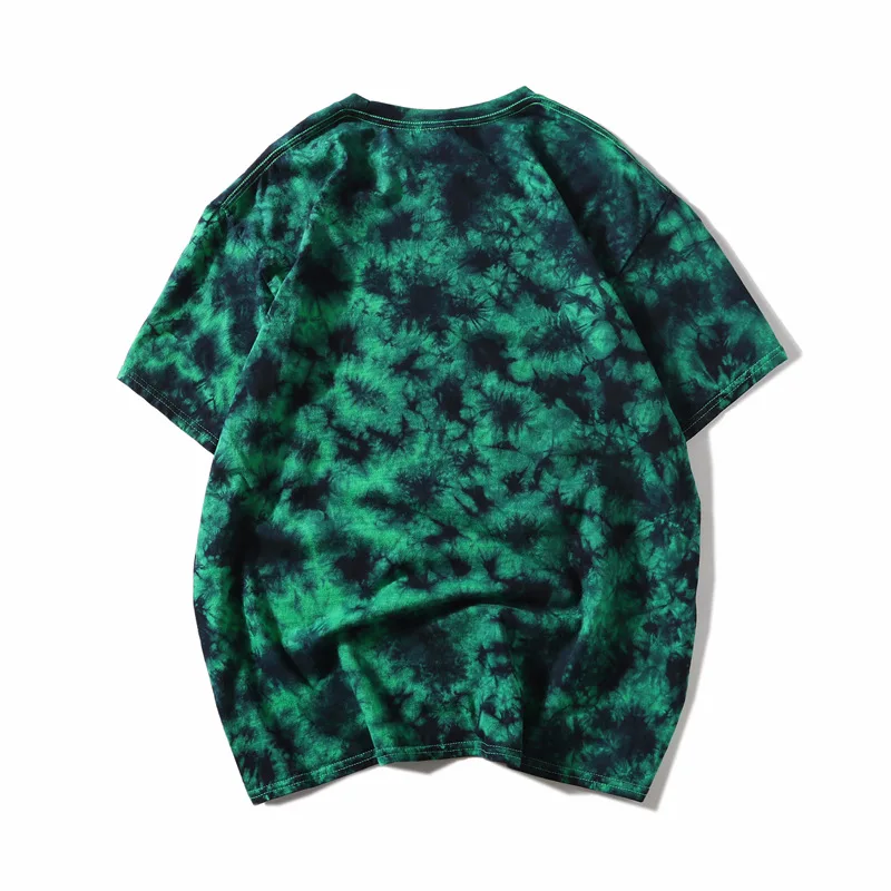 Plegie tie dye футболка унисекс Хип-Хоп футболка летние свободные футболки с круглым вырезом футболка из хлопка 5 цветов