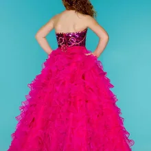 Новинка года; красивые платья с цветочным узором для девочек бальное платье с лямкой на шее; бусины Кристаллы с открытой спиной; праздничное платье из органзы на заказ для девочек