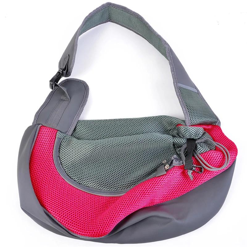 rose red Pet сумка для переноски собак на открытом воздухе Дорожная сумка сетка Одиночная сумка через плечо перевязь сетка Удобная дорожная сумка на плечо - Цвет: rose red