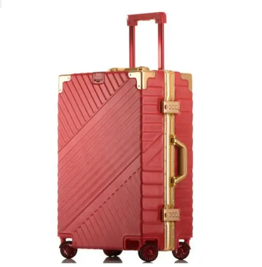 red Carrylove алюминий рамки дело тележки для женщин spinner Винтаж чемодан для путешествий - Цвет: red