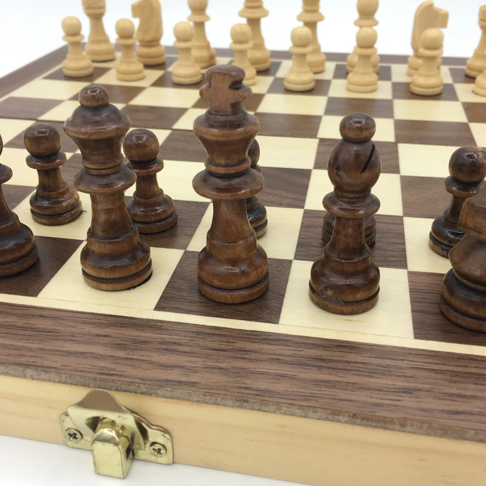 Шахматы Деревянные Складные и магнитные коробка для платы Размер 29 см x 29 см шахматные фигуры деревянные Большие шахматные настольные игры подарки для мужчин