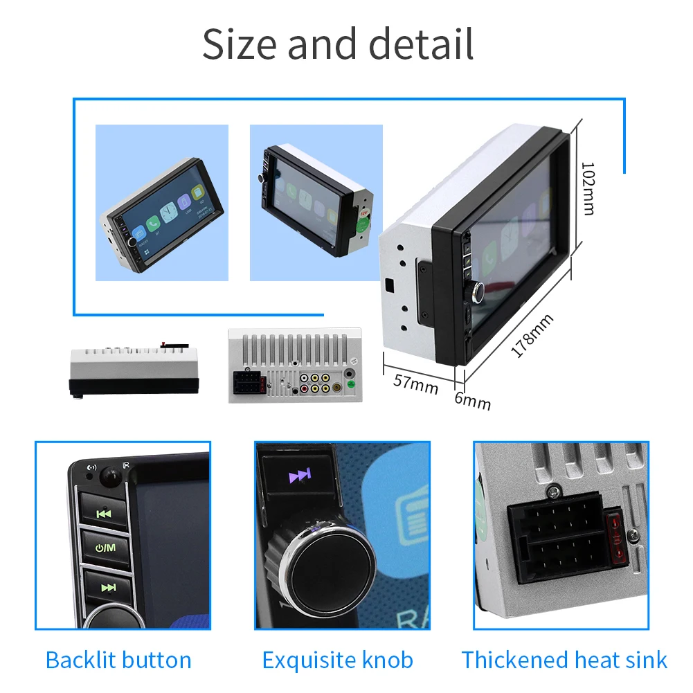 7 дюймов 2 DIN HD MP5 Автомобильный плеер Bluetooth стерео радиокамера WIN-CE Системы MirrorLink USB TF FM заднего вида Камера Вход