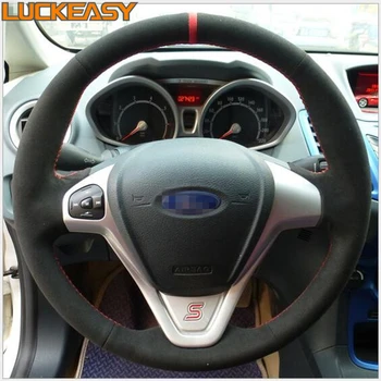 

Black Suede Hand-stitched Car Steering Wheel Cover for Ford NEW fiesta ST ESCORT EcoSport