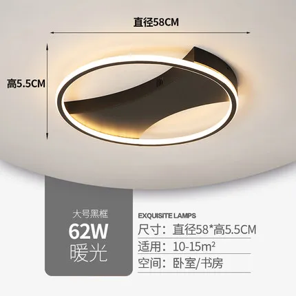 Современный Led черный подвесной потолочный светильник светильники Светодиодная потолочная лампа для спальни гостиная Luminaria декор для кухни - Цвет корпуса: Large