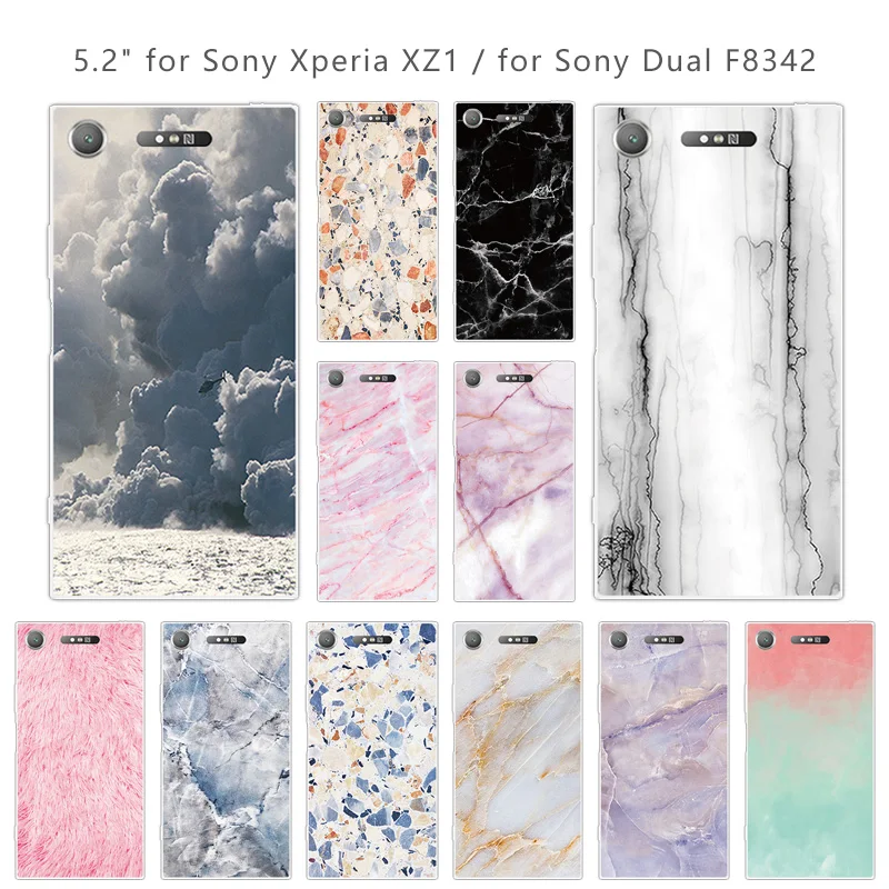 For Sony Xperia XZ1 5.2 inch Soft Silicone Cases Back Phone Stone Cover Clear TPU Dual F8342 Slim Coques |