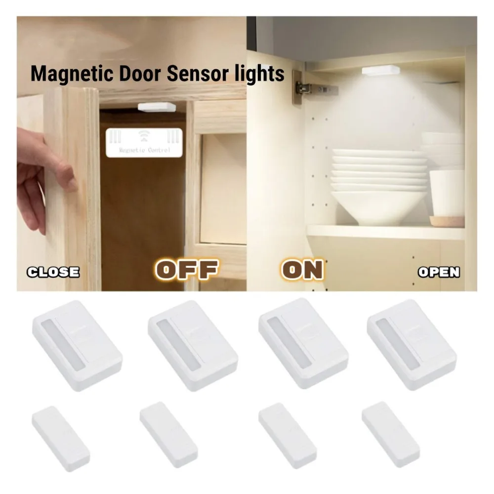 

Magnetic Sensor Wireless Closet Light USB Rechargeable Stick LED Lights for Wardrobe Drawer Cupboard Cabinet Window Home Kitchen