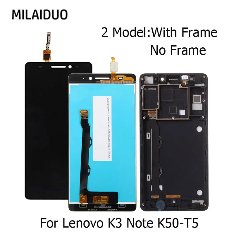 ЖК-дисплей для lenovo K3 Note K50 K50-T5 ЖК-кодирующий преобразователь сенсорного экрана в сборе Замена 5," Черный Нет/с рамкой