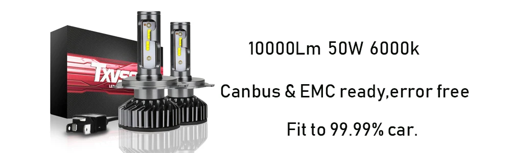 TXVSO8 Bombilla H7 светодиодный Canbus автомобильные фары лампы CSP чип 20000Lm 6000K H11 светодиодные лампы для противотуманных фар 50 Вт автоматическая ампульная лампа