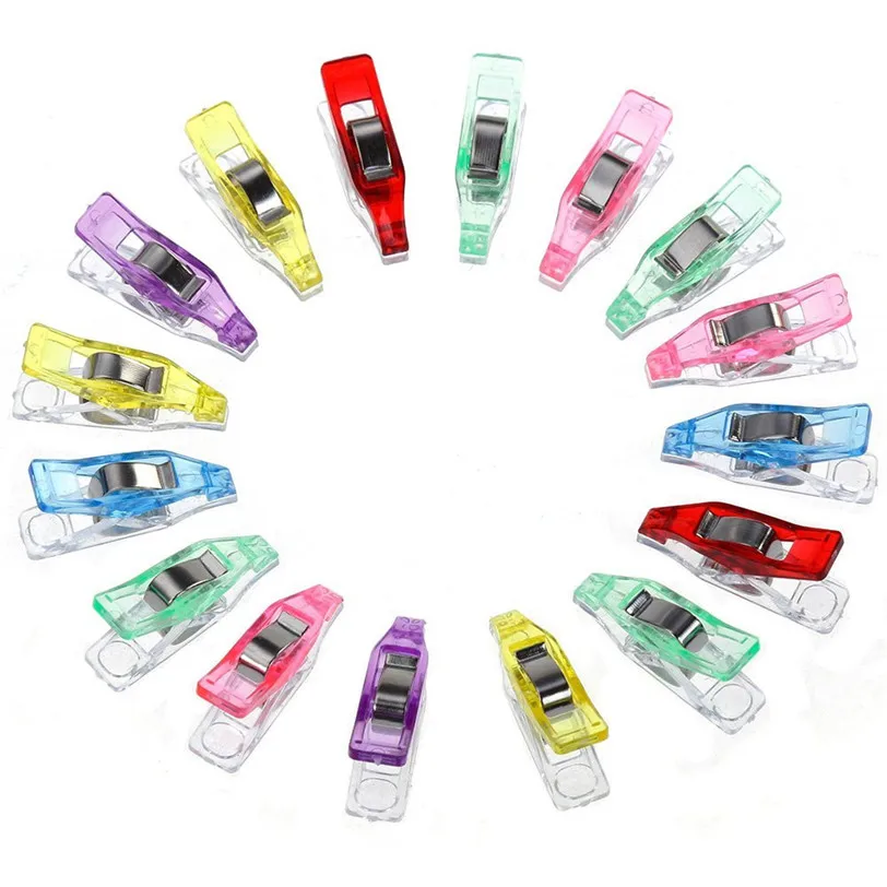 

60 PCS Colorful Sewing Craft Quilt Binding Plastic Clips Clamps Pack