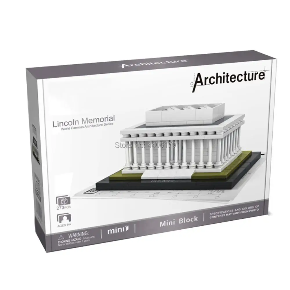 Lepining city creators Street view Lincoln Memorial National Mall Washington mini micro diamond building blocks model brick toys|Блочные