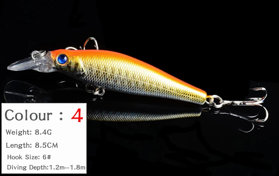 8PCS Minnow Wobblers Fishing Lure Wobbler Lures Hard Artificial Bait For Fish Tackle Carp Peche With Hooks Trolls Jerkbait Set (4)