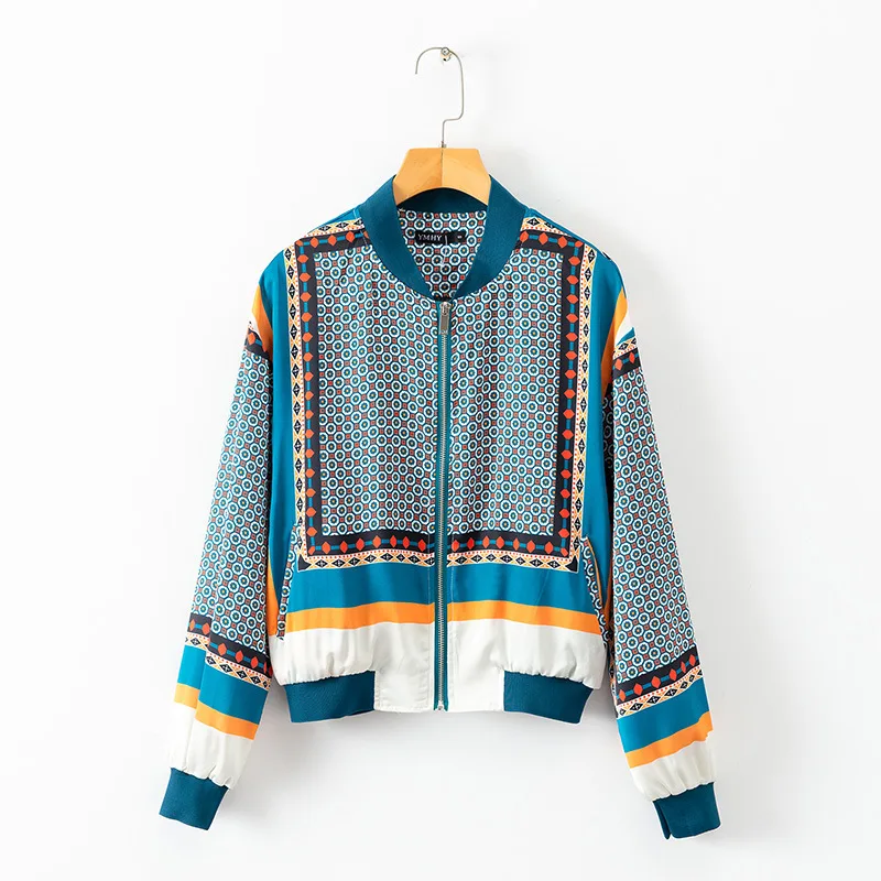 Women Long Sleeve Stand Collar Jacket Casual Ladies Baseball Jackets